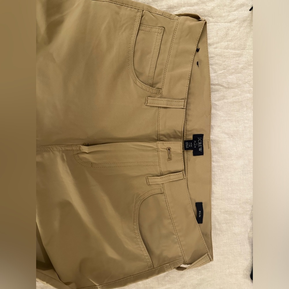 J crew flex polyester tech pants in khaki